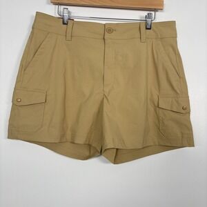 Eddie Bauer Shorts Womens 14 Beige Cargo Pocket Short Nylon Stretch 5 In Hiking
